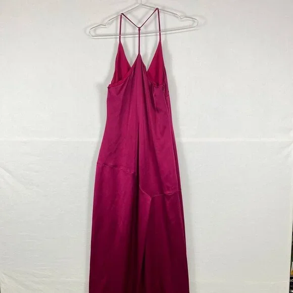 Halston Heritage Women's pink Satin Slip Gown Size 0 Classic Event Wedding maxi - Picture 5 of 6